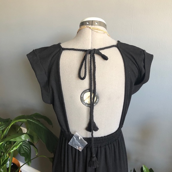 FREE PEOPLE FP BEACH BLACK ANZI MIDI DRESS - Picture 6 of 8